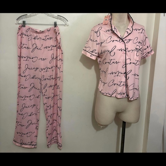 Juicy Couture Other - Juicy Couture Pink Script Pajama Set large